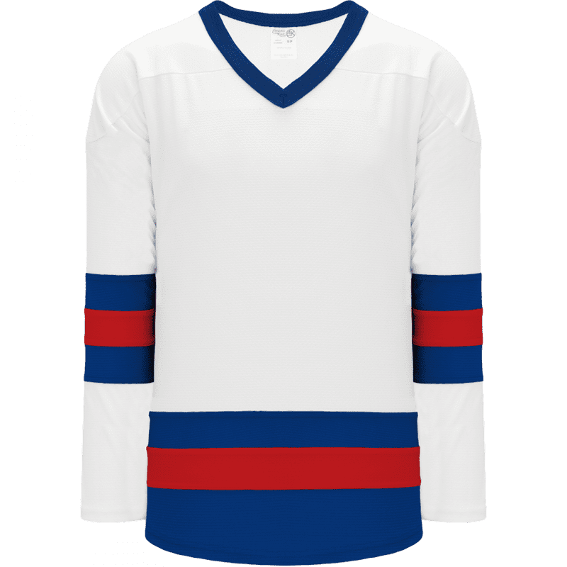 335 - White, Royal, Red