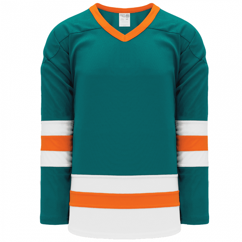 458 - Pacific Teal, White, Orange